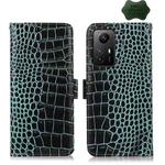 For Xiaomi Redmi Note 12S 4G Crocodile Top Layer Cowhide Leather Phone Case(Green)