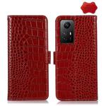 For Xiaomi Redmi Note 12S 4G Crocodile Top Layer Cowhide Leather Phone Case(Brown)