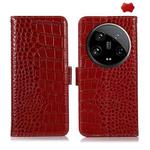 For Xiaomi 14 Ultra Crocodile Top Layer Cowhide Leather Phone Case(Red)