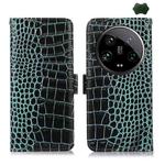 For Xiaomi 14 Ultra Crocodile Top Layer Cowhide Leather Phone Case(Green)