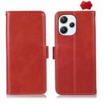 For Xiaomi Redmi 12 Crazy Horse Top Layer Cowhide Leather Phone Case(Red)