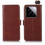 For Xiaomi 14 Pro Crazy Horse Top Layer Cowhide Leather Phone Case(Brown)