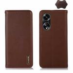 For OPPO A1 5G KHAZNEH Nappa Top Layer Cowhide Leather Phone Case(Brown)