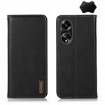 For OPPO A1 5G KHAZNEH Nappa Top Layer Cowhide Leather Phone Case(Black)