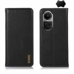 OPPO Reno10 5G / 10 Pro 5G Global KHAZNEH Nappa Top Layer Cowhide Leather Phone Case(Black)