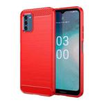 For Nokia C300 Brushed Texture Carbon Fiber TPU Phone Case(Red)