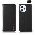 For Xiaomi Redmi 12 KHAZNEH Nappa Top Layer Cowhide Leather Phone Case(Black)