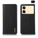 For Xiaomi Redmi Note 13R Pro KHAZNEH Nappa Top Layer Cowhide Leather Phone Case(Black)