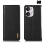 For Xiaomi Redmi 13C 4G/5G/Poco C65/Poco M6 KHAZNEH Nappa Top Layer Cowhide Leather Phone Case(Black)
