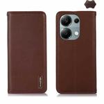 For Xiaomi Redmi Note 13 Pro 4G/Poco M6 Pro KHAZNEH Nappa Top Layer Cowhide Leather Phone Case(Brown)