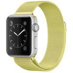 For Apple Watch Series 9&8&7 41mm / 6 & SE & 5 & 4 40mm / 3 & 2 & 1 38mm Milanese Loop Magnetic Stainless Steel Watch Band(Yellow)