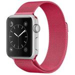 For Apple Watch Series 9&8&7 41mm / 6 & SE & 5 & 4 40mm / 3 & 2 & 1 38mm Milanese Loop Magnetic Stainless Steel Watch Band(Bright Pink)