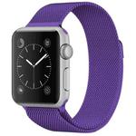 For Apple Watch Ultra 49mm / Series 8&7 45mm / SE 2&6&SE&5&4 44mm / 3&2&1 42mm Milanese Loop Magnetic Stainless Steel Watch Band(Bright Purple)
