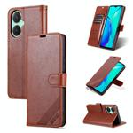 For vivo Y35+ 5G/Y35m+ 5G/Y27 4G AZNS Sheepskin Texture Flip Leather Phone Case(Brown)