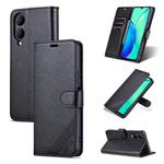 For vivo Y17s AZNS Sheepskin Texture Flip Leather Phone Case(Black)