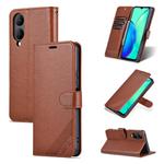 For vivo Y17s AZNS Sheepskin Texture Flip Leather Phone Case(Brown)