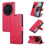For vivo X200 Pro AZNS Sheepskin Texture Flip Leather Phone Case(Red)