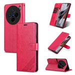For vivo X200 AZNS Sheepskin Texture Flip Leather Phone Case(Red)