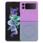 For Samsung Galaxy Z Flip3 5G Liquid TPU Silicone Gradient MagSafe Phone Case(Purple Grey)