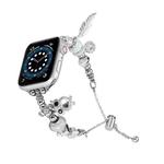 Bead Bracelet Metal Watch Band For Apple Watch 8 45mm(Silver Owl)