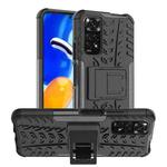For Xiaomi Redmi Note 12S / 11S / 11 Tire Texture TPU + PC Phone Case with Holder(Black)