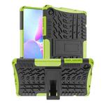 For Lenovo Tab M8 4th Gen Tire Texture TPU + PC Tablet Case with Holder(Green)