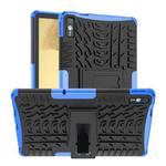 For Lenovo Tab M10 Tire Texture TPU + PC Tablet Case with Holder(Blue)