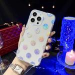 For iPhone 12 Little Star Series Glitter Powder TPU Phone Case(Polka Dots)