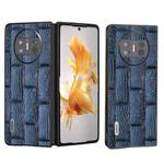 For Huawei Mate X3 ABEEL Genuine Leather Mahjong Texture Series Phone Case(Blue)