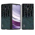 For Huawei Mate X5 ABEEL Genuine Leather Crocodile Pattern Black Edge Phone Case(Blue)