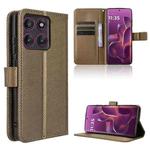 For Motorola Edge 60 Pro Diamond Texture Leather Phone Case(Brown)