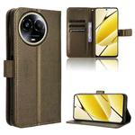 For Realme 11 5G Foreign / 11X Diamond Texture Leather Phone Case(Brown)