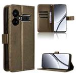 For Realme GT5 5G Diamond Texture Leather Phone Case(Brown)
