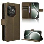 For Realme GT Neo6 SE 5G Diamond Texture Leather Phone Case(Brown)