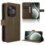 For Realme GT 6 / GT 6T / GT Neo6 Diamond Texture Leather Phone Case(Brown)