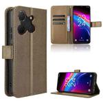 For TCL 503 Diamond Texture Leather Phone Case(Brown)