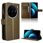For vivo X100 Pro 5G Diamond Texture Leather Phone Case(Brown)