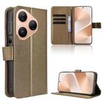 For Huawei Pura 80 5G Diamond Texture Leather Phone Case(Brown)