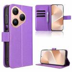 For Huawei Pura 80 5G Diamond Texture Leather Phone Case(Purple)