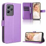 For Oukitel C32 Diamond Texture Leather Phone Case(Purple)