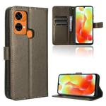 For Oukitel C33 Diamond Texture Leather Phone Case(Brown)