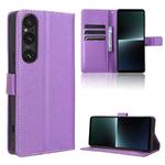 For Sony Xperia 1 V Diamond Texture Leather Phone Case(Purple)