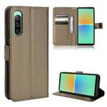 For Sony Xperia 10 V Diamond Texture Leather Phone Case(Brown)