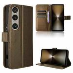 For Sony Xperia 1 VI 2024 Diamond Texture Leather Phone Case(Brown)