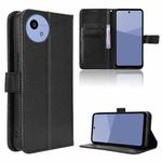 For Sharp Aquos wish5 Diamond Texture Leather Phone Case(Black)