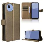 For Sharp Aquos wish5 Diamond Texture Leather Phone Case(Brown)