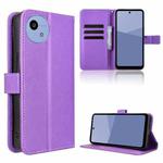 For Sharp Aquos wish5 Diamond Texture Leather Phone Case(Purple)