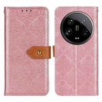 For Xiaomi 14 Ultra European Floral Embossed Leather Phone Case(Pink)