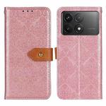 For Xiaomi Redmi K70 5G / K70 Pro 5G European Floral Embossed Leather Phone Case(Pink)