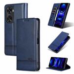 For Huawei nova 11 SE AZNS Magnetic Calf Texture Flip Leather Phone Case(Dark Blue)
